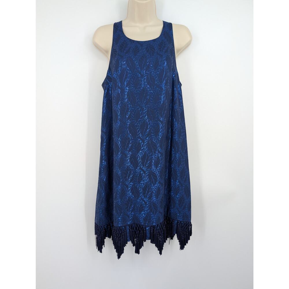 Lilly Pulitzer Marquette Shift Dress In True Navy Silk Leaf Jacquard Medium *